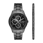 Armani Exchange Stainless Steel Analog Black Dial Men Watch-Ax7154Set, Black Band