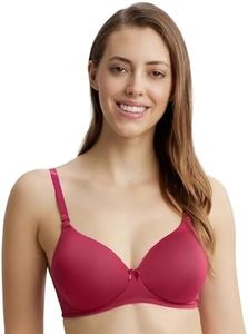 Jockey 1819 Women's Wirefree Padded Microfiber Nylon Elastane Stretch Full Coverage Multiway Styling T-Shirt Bra with Magic Under Cup_Anemone_36C