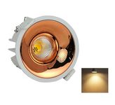 Mufasa 12 Watts Focal White Rosegold Reflector LED Ceiling COB Spot, Focus, Down Ceiling Light, Round, Energy Saver, Pop Light (Warm White) (Pack of 1)