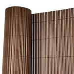 Oypla 1m x 3m Brown PVC Outdoor Garden Fencing Privacy Screen Roll