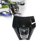 JFG RACING Dirt Bike Headlight,Universal Dirt Bike Front Light Motorcycle Headlight LED Kit for Most Pit Dirt Bike Motorcycle Enduro ATV Scooters(Black)