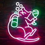 NOSUN Cat Beer Neon Sign Funny Bar 