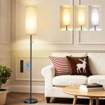 FUNNYBEHOM Floor Lamp, 9W 1000LM Floor Lamps for Living Room, Dimmable Standing Tall Lamp with 4 Color Temperatures, Remote Touch Control, 1 Hour Timer for Living Room Bedroom Office, Black