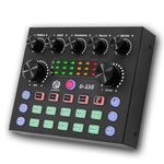 DIGIMORE Audio Mixer | Live Sound Card | Audio Interface with DJ Mixer Effects and Voice Changer, Podcast Production Studio Equipment, Prefect for Streaming Singing Gaming (D-235)