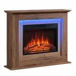 FLAMEKO Savannah Electric Fireplace with 39" surround and Realistic Flame Effect Heater Dark Bronx Oak Multiple Colours Available