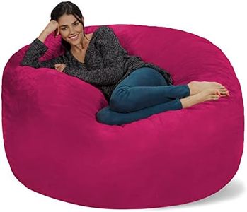 Chill Sack Bean Bag Chair: Giant 5' Memory Foam Furniture Bean Bag - Big Sofa with Soft Micro Fiber Cover - Magenta