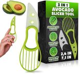 Avocado Peeler 3 In 1 Avocado Slicer Tool - Three in One Avocado Slicer - Green Avocado Cutter and Scooper for Fruits & Vegetable - Peel Avocado Slicer Pitter - Plastic Avocado Knife