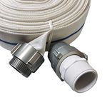 1.5" x 50' FirmHose Heavy Duty Swimming Pool/Garden/Backwash/Discharge Hose with NPT Metal Connector and PVC Nipple