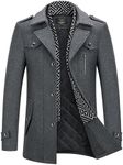 KUDMOL Men's Wool Trench Coat Knitt