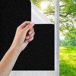 WISDOM 100% Privacy Window Film Light Blocking Window Cover Film for Glass Windows, Sun Blocking Window Films Non Adhesive (20 x 40inches, Whiteout Window Glass Film)