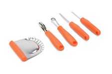 Fox Run 98166 5 Piece Heavy Duty Pumpkin Carving Set, Orange