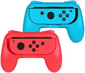 Fintie Grip for Nintendo Switch OLED Model 2021 / Switch 2017 Joy-Con, [Ergonomic Design] Wear-Resistant Comfort Game Controller Handle Kit for Nintendo Switch Joy Con (2-Pack), Blue Red