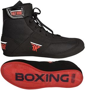 FISTRAGE Leather Kick Boxing Shoes Fighting Sports Master Training Mesh Unisex Pro Men's and Youth Genuine Boot Light Weight | Black Color Boxing Shoes for Adults, Black Low-top, 13.5 Women/12 Men