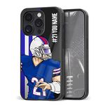 Eomnniofoy Custom Number & Name Football Team Jersey Phone Cases Personalized Silicone Protection Case for Boys for iPhone 11/12/13/14/15/16/Pro/Max/Plus/Mini/X/Xs/Xr/7/8 (Buffalo)