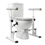 KMINA Toilet Frame for Disabled and Elderly, Adjustable Height and Width, Sturdy and Secure Rails, Easy to Install