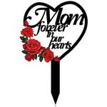 Memorial Stakes Grave Cemetery Decorations Metal Mom Grave Markers Plaque Sympathy Garden Stake Waterproof Cemetery Memorial Signs Decoration for Mom Grave