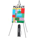 MEEDEN Steel Folding Tripod Display Easel -63'' Tall Adjustable Instant Easel Display Stand with Bag for Signs, Presentations, Posters & Art Displays, Holds 10 lbs