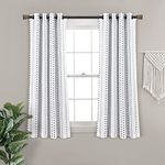 Lush Decor Hygge Stripe Window Curtain Panel Pair, 63 in x 52 in (Long x Wide), Navy & White