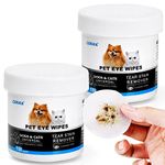 OPULA Pet Eye Wipes, Pet Tear Stain Wipes,Natural Tear Eye Stain Remover Pads for Pets, Cleansing Eye Wipes,Eyes Gentle Tear Stain Wipes