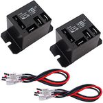 Tnisesm 2PCS Sealed Power Relay SPDT AC120V Coil, 20 Amp 120 VAC with Flange Mounting and 10 Quick Connect Terminals Wires High Power Relay NT90-AC120V-10X