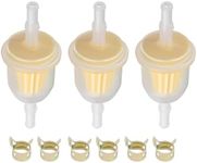 Butom 3PCS AM116304 KH-25-050-22-S1 Inline Fuel Filter Fits 1/4" 5/16" ID Fuel Line For John Deer GY20709 X300 Z335E LA115 D130 LX188 X320 318 D105 E100 Z425 Stens 120-436 Kohler 7000 Series Engine