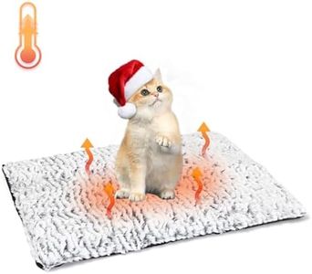 Nobleza Self Warming Cat Bed, Super Soft Thermal Dog Crate Bed Mat for Sleeping, Washable Anti-Slip Self Heating Pet Kennel Pad for Small Medium Cats Dogs Indoor Outdoor (White&Grey, S)