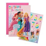 Hallmark Birthday Card - Disney Princesses Design with Sticker Sheet