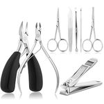 BEZOX 8pcs Professional Nail Clipper Kit，Stainless Steel Nail Cutter Manicure sets for women & men, Ultra Sharp nail tools, Practical and Durable Pedicure kit for Travel & Home