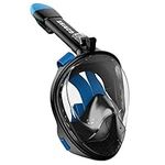 G2RISE SN01 Full Face Snorkel Mask with Detachable Camera Mount, Anti-Fog and Foldable Design, Advanced Breathing System for a Safe Adults/Kids Snorkeling Experience (BlackBlue, XS)