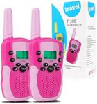 ZCOINS Pink Kids Walkie Talkies Toy for 3-12 Year Old Boys Girls with 40 Channels 3 Miles Long Range, 2 Way Radio Kids Walkie Talkies with Flashlight for Outdoor Camping Interactive Play Games