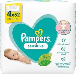 Pampers Sensitive Fragrance-Free Baby Wipes, 4 x 52each