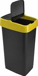 Sterling Ventures Heidrun 60L Plastic Indoor Recycling Bin with Double Swing Lid Top Colour Coded (Yellow)