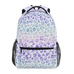 Children's Backpack, Schoolbag Leopard Purple Tie Dye Large Capacity Students Bookbag Rucksack Knapsack for Boys Girls Adults Teen