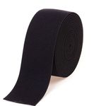 Gourd 5 Yards Black Plush Elastic,Soft Comfortable Sewing Elastic (1.5-Inch)