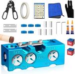 11-in-1 Aluminum Alloy Pool Cue Tip Shaper, Pool cue tips replacement kit, Billiards accessories tool, pool stick tips, pool table accessories for Replacement and Shaping Cue Tips (Blue) (blue)