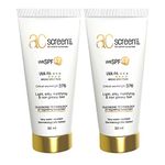 Acscreen Sunscreen For Oily And Acne Skin Pack of 2 (UVB SPF 47) UVA PA +++