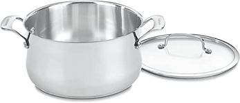 CUISINART 444-24 Contour Stainless 6-Quart Saucepot with Glass Cover, Silver