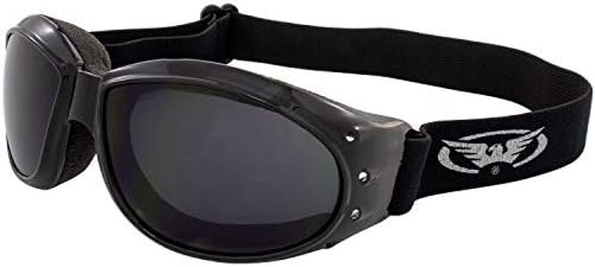 Global Vision Eliminator Dirt Bike Padded Motorcycle Riding Goggles for Men and Women (Black Frame/Smoke Lens) (Black Frame/Dark Smoke Lens)