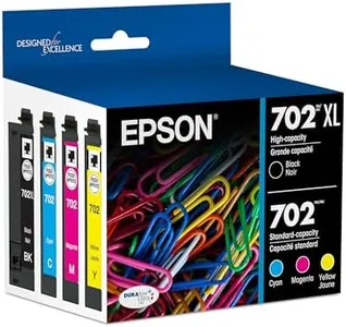 EPSON 702 DURABrite Ultra Ink High Capacity Black & Standard Color Cartridge Combo Pack (T702XL-BCS) Works with WorkForce Pro WF-3720, WF-3730, WF-3733