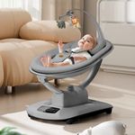 StarAndDaisy Electric Swing for Baby Automatic/Baby Swing for 0 to 2 Years with Adjustable Backrest/Baby Rocker Swing with 5 Levels of Speed, Light Weight, Play Toy-Grey