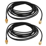 Sourcingmap 2pcs RG174 Coaxial Antenna Extension Cable SMA Female to Male Connector 3 Meters