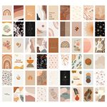 CodersParadise Aesthetic 54 Pcs Boho People 4 x 6 Inches Posters Wall Collage Kit - Peach, Beige, Orange Bohemian Wall Prints for Bedroom, Living Room, Office Decoration - Glue Dots Included