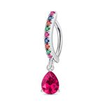 JeryWe New 14G Dangle Cliker Belly Button Rings Teardrop Navel Rings Belly Piercing Jewelry Colorful