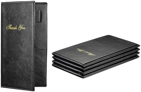 PATIKIL Restaurant Check Presenters, 5 Pcs Guest Check Card Holder with Gold Thank You Imprint, Guest Check Books for Servers,5.5" x 10", Black
