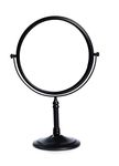 DOLPHY Alloy Steel Black 5X Magnification Tabletop Shaving & Makeup Vanity Round Mirror - 8 Inch