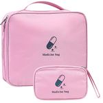 2 Pcs First Aid Kit Bags, Portable Travel Empty Medical Medical Medicine Bags, Small/Large First Aid Emergency Organizer Bags Waterproof for Outdoor Camping Travel Work Bags - Pink (White) (Pink)