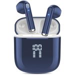 OYIB Wireless Earbuds, Mini Bluetooth 5.3 Headphones HiFi Stereo, Wireless Earphones with ENC Noise Cancelling Mic, Touch Control, Type-C Charging, in Ear Wireless Headphones Deep Blue