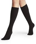 FALKE Women's Seidenglatt 40 DEN W KH Semi-Opaque Plain 1 Pair Knee-High Socks, Black (Black 3009), 5.5-8