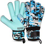 CONNECT Goalkeeper/Goalie Gloves Extreme Grip for Kids, Youth & Adult, Finger Support, Soccer Gloves for Boys, Girls & Junior Keepers Football Gloves for Training, Size 4/5/6/7 (CYAN, 6)