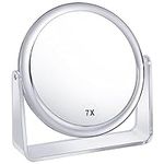 1X/7X Magnifying Makeup Mirror Double Sided Vanity Mirror 360° Rotation Tabletop Mirrors Bathroom Mirror for Travel,Crystal-Style